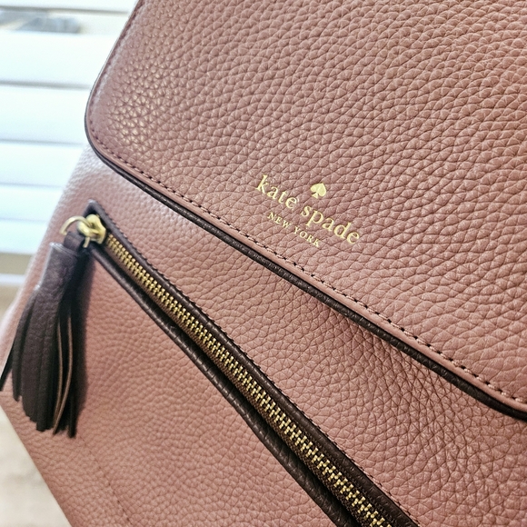 Kate Spade Backpack Pebbled Pink Leather 'Chester Street' Drawstring Backpack - Picture 6 of 16